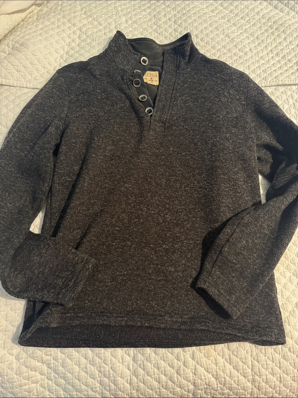 Redhead branding company, black woven pullover sweater